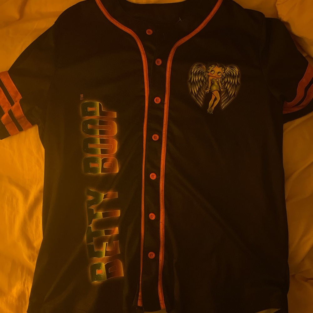 Betty Boop Jersey in Black and Orange